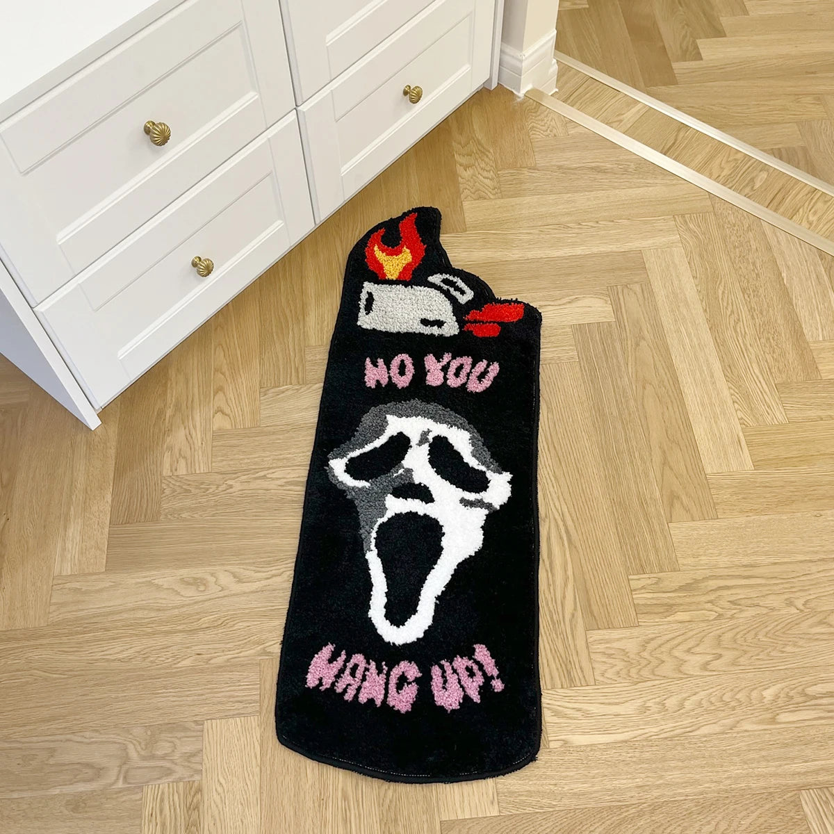 Black Ghost Lighter Flocking Bedroom Anti Slip Entrance Mat