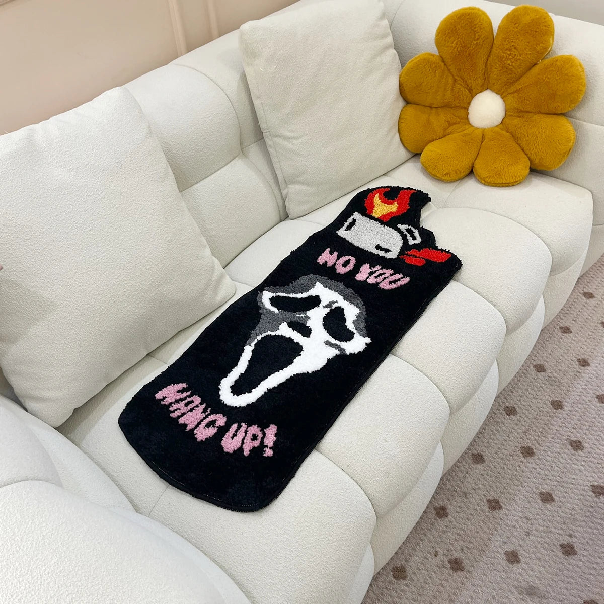 Black Ghost Lighter Flocking Bedroom Anti Slip Entrance Mat